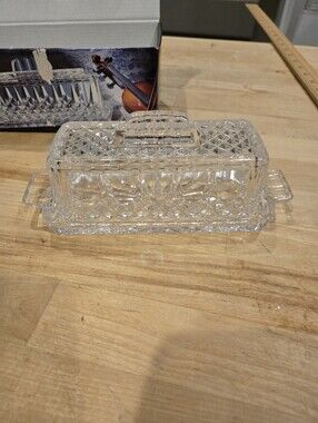 Vintage Crystal Butter Dish By Longchamp Cristal D'Arques Made In France New